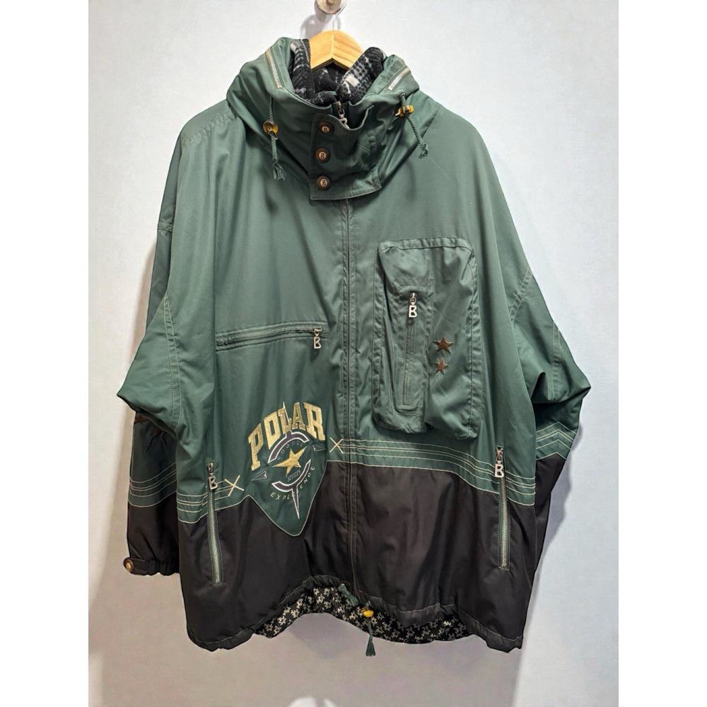 Vintage 90s BOGNER Polar‎ Star Tracking Ski Jacket Green Deer Embroidery 44 XXL